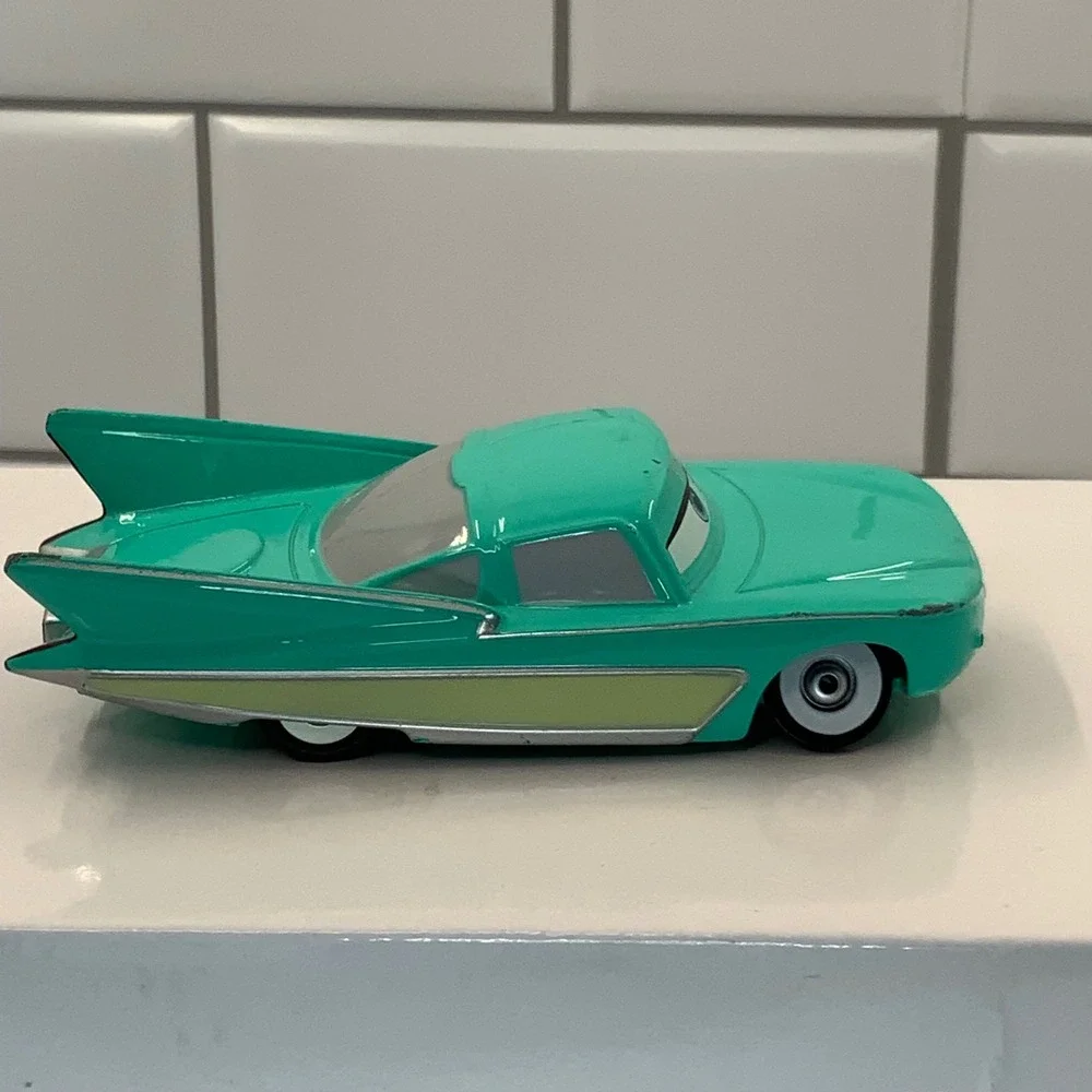 Disney Pixar Cars Flo Pull Back and Go Teal Diecast Toy Car - Picture 3 of 9